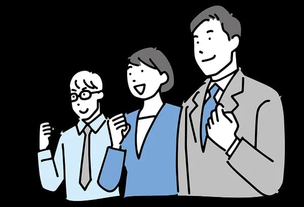 ビジネスマンのガッツポーズ