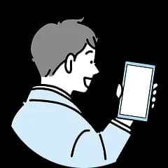 スマホを見る男性のイラスト