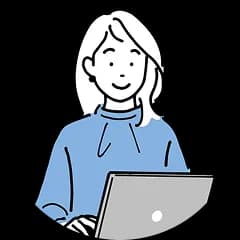 PCを見る女性のイラスト
