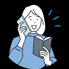 乱楽を取る女性のイラスト