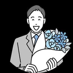 プロポーズをする男性のイラスト