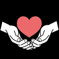 手でハートを包む