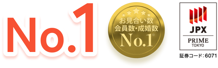 No.1、お見合い数・会員数・成婚数NO.1