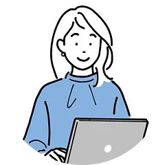 PCを見る女性のイラスト