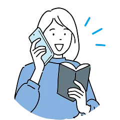 乱楽を取る女性のイラスト