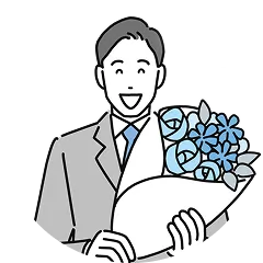 プロポーズをする男性のイラスト
