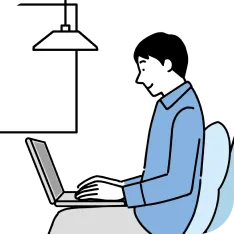 家で作業をする人